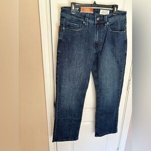 Men's Axel Slim Bootcut Stretch Jeans in Dark Blue Denim NWT 32X30